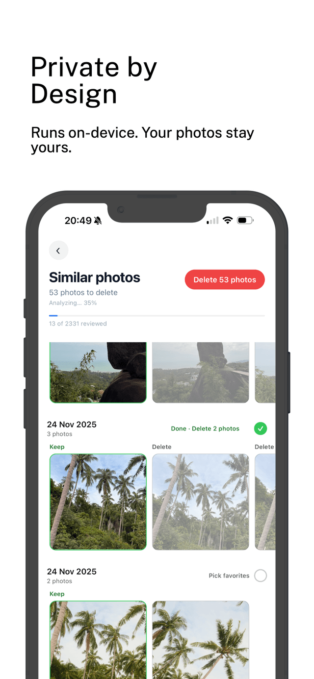 Private by design - Photos stay on your device